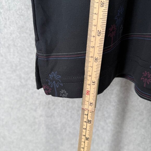 Travis Mathew Mens Honopu Golf Polo Shirt Size XL Black Palm Tree Stripe EUC - Picture 9 of 10